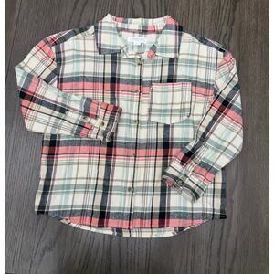 O’Neill Girls Leslye Plaid Button Front Flannel Shirt Large NWT